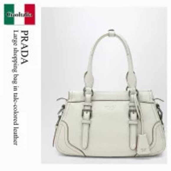 Prada Handbags - Prada Bag Tote Shopping Talc Colo red Leather
